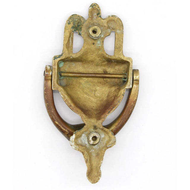 Metal Mid 20th Century Traditional Bronze B Monogrammed Door Knocker For Sale - Image 7 of 7