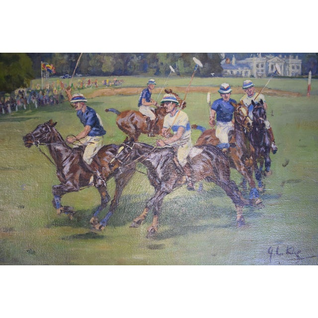 Traditional The Polo Match at Hurlingham O/C John Gregory King (British, 1929-2014) For Sale - Image 3 of 6