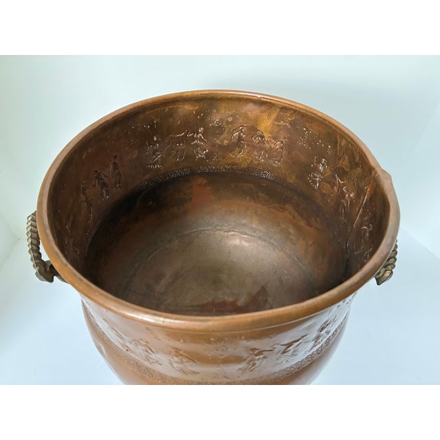 1900 - 1909 Vintage French Art Nouveau Copper Brass Planter Jardiniere | Pot | Champagne Bucket For Sale - Image 5 of 16