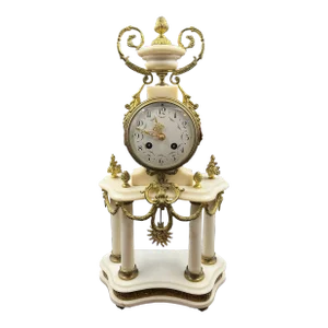 Early 20th Century Louis XVI Style Bronze & Marble Mantle Clock