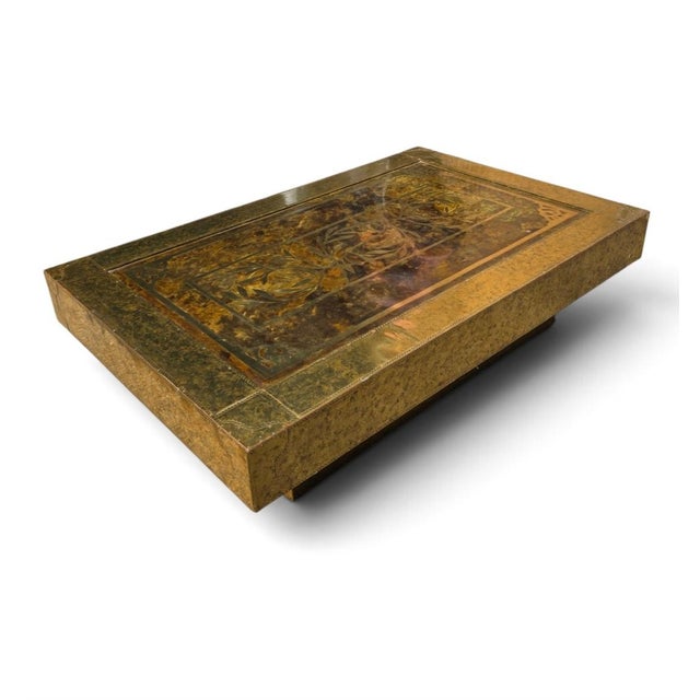 Mid 20th Century Acid Etched Brass Coffee Table Attributed to Bernhard Rohne For Sale - Image 10 of 10