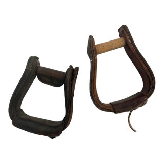 1940s Western Horse Saddle Stirrups - a Pair For Sale