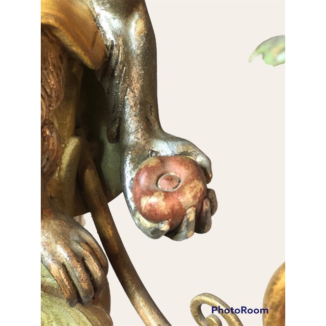 Wood Vintage Hand Carved Italian Monkey Wall Sconces - Set of 2 For Sale - Image 7 of 12