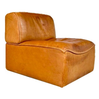 Brutalist Ds-15 Leather Lounge Chair from de Sede, Switzerland, 1970s For Sale