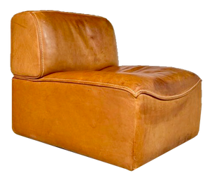 Brutalist Ds-15 Leather Lounge Chair from de Sede, Switzerland, 1970s