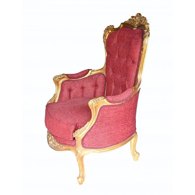 French Empire Gilt Salon Armchair For Sale - Image 4 of 8