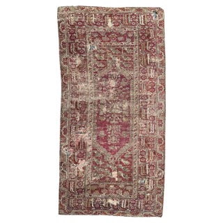 18th Century Distressed Turkish Ghyordes Rug For Sale