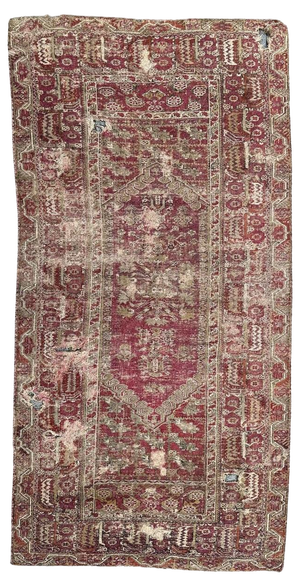 18th Century Distressed Turkish Ghyordes Rug