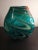 1980s Green Swirl Art Glass Decorative Vase For Sale - Image 4 of 6