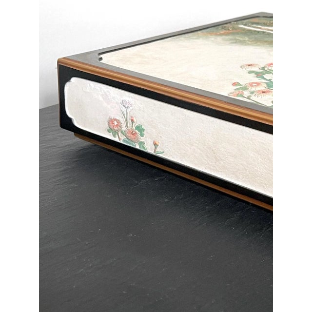 Black Japanese Meiji Period Lacquer Suzuribako Writing Box For Sale - Image 8 of 13