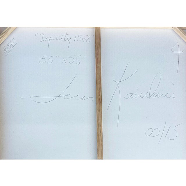 Wood Luis Kaiulani "Infinity 1562" Acrylic Abstract Painting on Canvas For Sale - Image 7 of 8