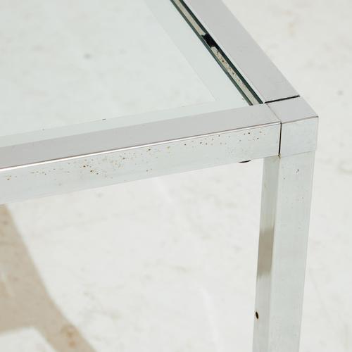 Chrome and Glass Coffee Table, 1980s For Sale - Image 4 of 9