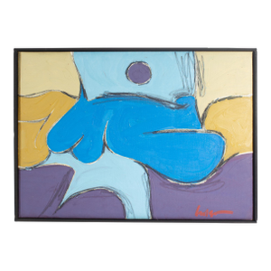 1980s Abstract Acrylic on Canvas Painting by Harry Hilson