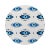 2020s Eyes Blue White Vegan Leather Round Pebble Placemat, Set of 4 For Sale - Image 5 of 5