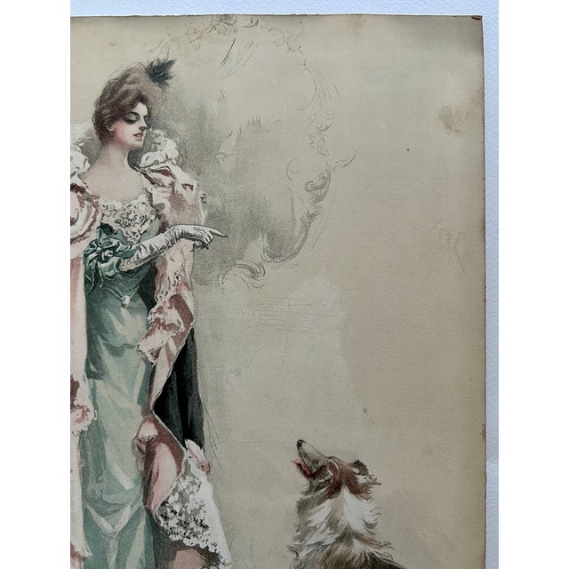 Framed Harrison Fisher "Final Instructions" Lithograph, 1902 Reproduction For Sale - Image 11 of 17