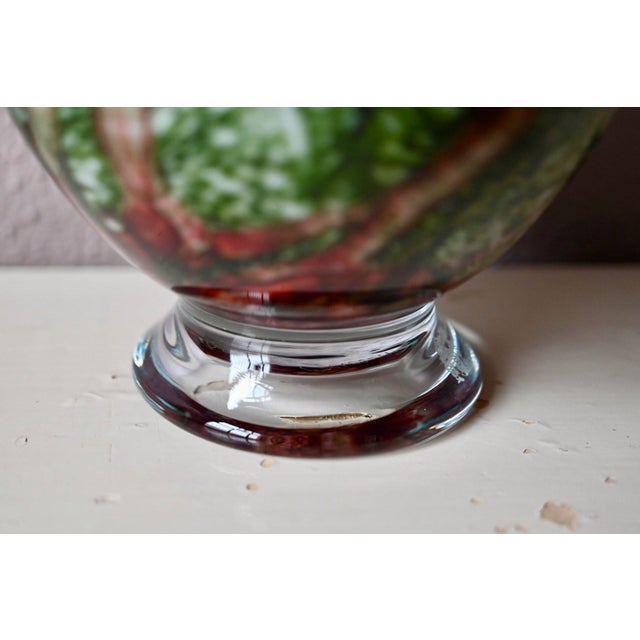 Modern Green and Red Murano Glass Lamp Base, 1980s For Sale - Image 3 of 12