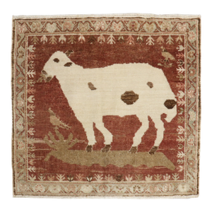 Vintage Brown Turkish Goat Rug
