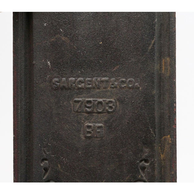 Antique 14 In. Victorian Sargent Brass Entry Door Pull For Sale - Image 6 of 6