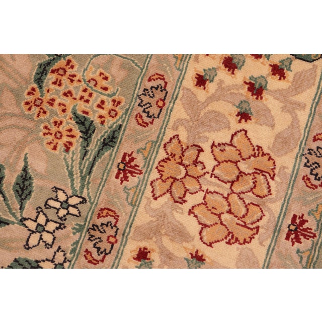 1990s Floral 1990's Pak-Persian Green/Green Wool Rug - 6'1'' X 9'1'' For Sale - Image 5 of 9