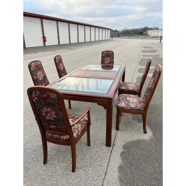 Campaign 1990s Ethan Allen Canova Dining Set Table and 6 Chairs - Set of 7 For Sale - Image 3 of 12