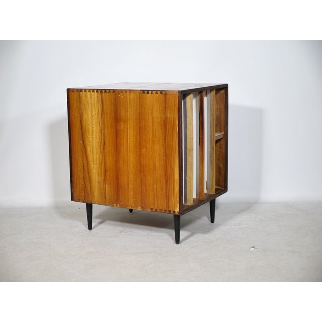 Mid-Century Modern Document Vinyl LP Chest of Drawers in Cherry, 1960s For Sale - Image 6 of 14