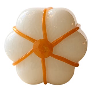 Satin Brass and Sculptural Mouth-Blown Glass Ceiling Light by Zavadski For Sale