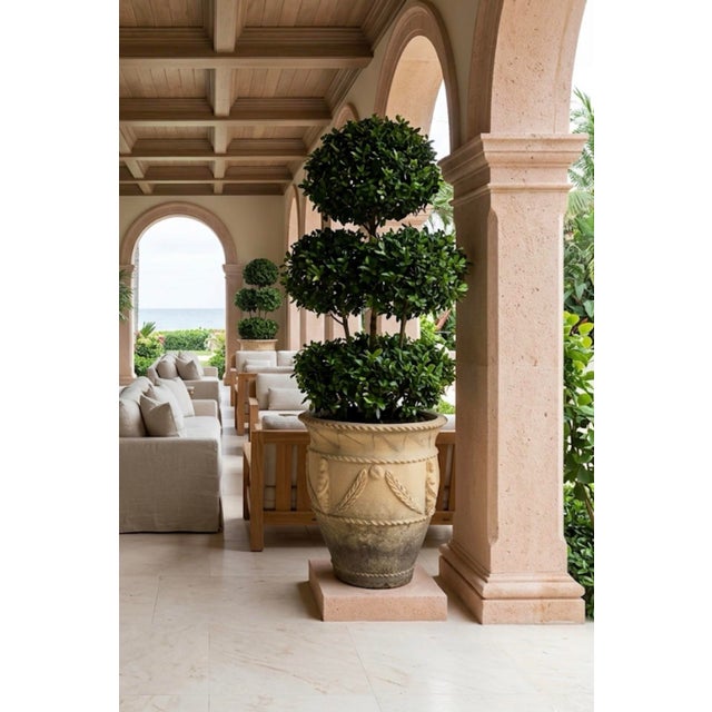 Vintage Italian Neoclassical Style Terracotta Garden Planter With Caryatid Reliefs For Sale - Image 12 of 12