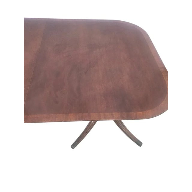 Late 20th Century Refinished Late 20th Century Duncan Phyfe Style Mahogany Double Pedestal Dining Table For Sale - Image 5 of 17
