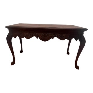 Late 19th Century Console Table Antique Carved Mahogany Table For Sale