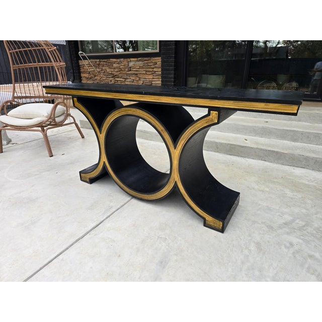 Global Views Black / Gold Console Table For Sale - Image 13 of 16
