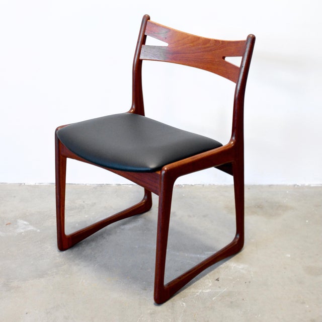 1960s Danish Teak Set of 6 Newly Restored & Upholstered Dining Chairs For Sale - Image 14 of 15