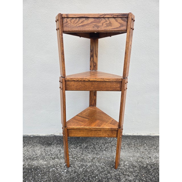 1970s Vintage Triangular Parquet Stacking Tables, Set of 3 For Sale In Tampa - Image 6 of 11