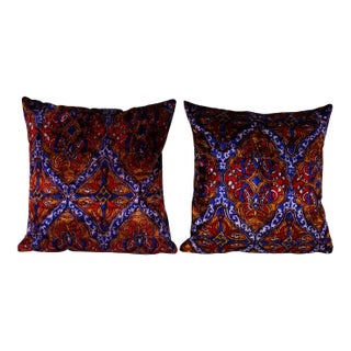 Blue Velvet Pillow Cover - A Pair For Sale