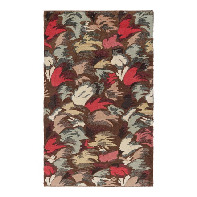 Vintage Zeki Müren Rug in Chocolate Brown With Abstract Patterns | Rug & Kilim For Sale