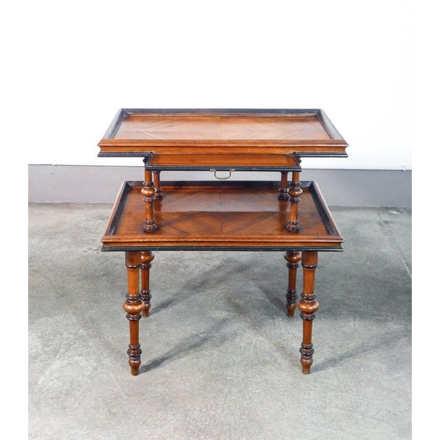 Etagere Coffee Table with Two Shelves in Walnut, 1800 For Sale - Image 11 of 12