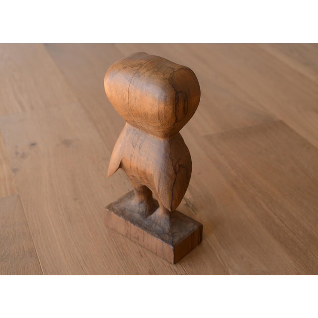 Vintage Don Shoemaker Hand-Carved Wooden Owl Sculpture For Sale - Image 9 of 11