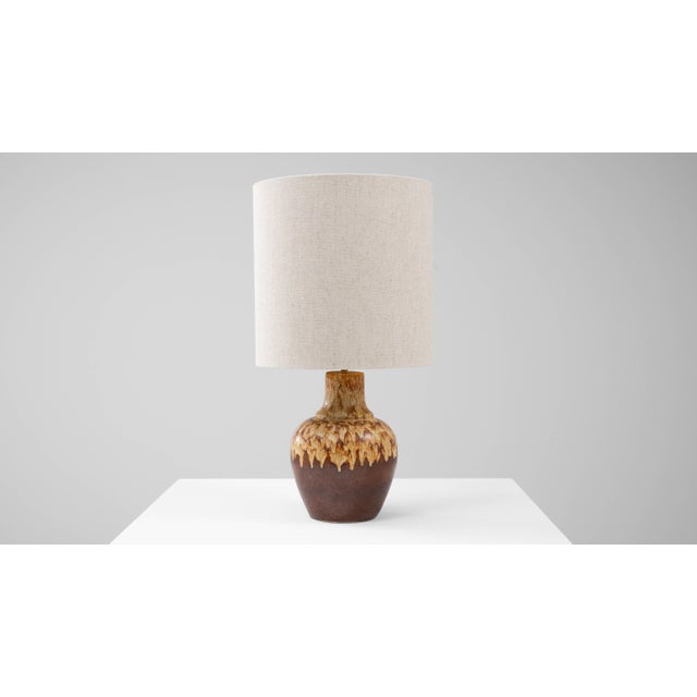 Ceramic 20th Century German Brown Lava Ceramic Table Lamp For Sale - Image 7 of 18