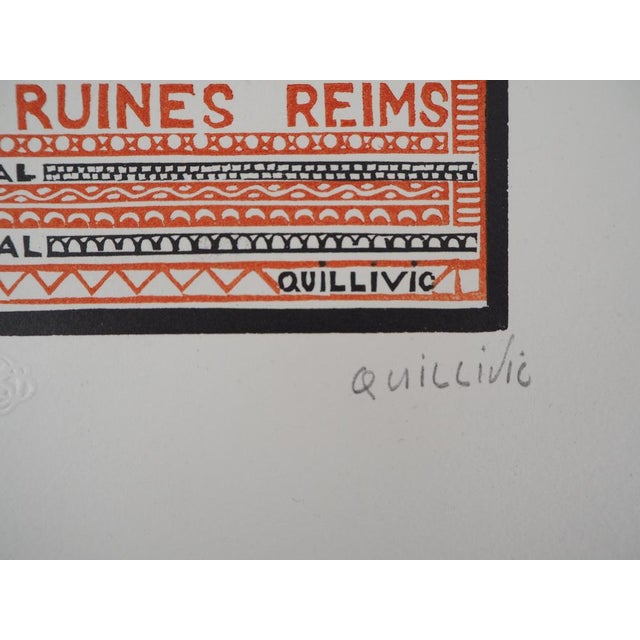 René Quillivic, 86 Coz De Quimper: In the Ruins, 1920, Original Woodcut For Sale - Image 4 of 6