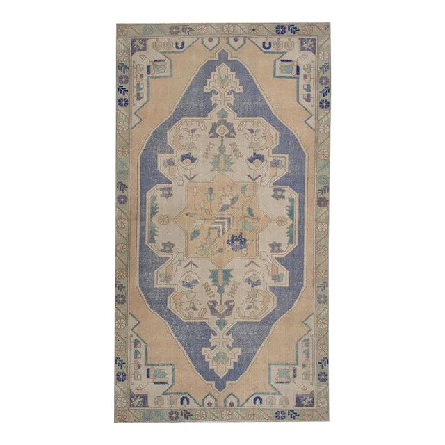Oriental Hand Knotted Rug Turkish Anatolian 4'3" x 8' For Sale