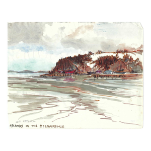 1950s Ivy Attwell Islands in the St Lawrence Canadian Watercolor