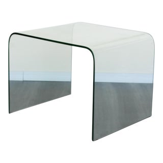 Late 20th Century Vintage Waterfall Glass Side Table For Sale