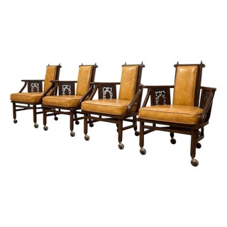 Orange Vintage Mid Century Armchairs For Sale