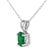Contemporary 14K White Gold 6x4MM Oval Shaped Green Emerald Solitaire Pendant Necklace For Sale - Image 3 of 5