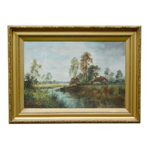 Stream in a Landscape Oil Daniel Sherrin 1868-1940 Listed Hammer Prices