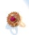 Bochic “Orient” Ruby, Amethyst & Multi Gem Cocktail Ring In 18K Gold & Silver, Size 6 For Sale - Image 12 of 12