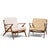 Poul Jensen for Selig Mid Century Walnut Z Lounge Chairs - Pair Each chair measures: 29.5 wide x 33 deep x 30.25 high,...