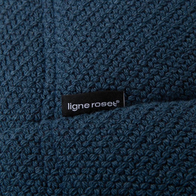 Togo Ottoman in Petrol Blue Fabric by Michel Ducaroy for Ligne Roset For Sale - Image 6 of 10