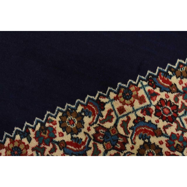 1980s Tabriz Rug 9’10” X 12’9” Blue Wool Vintage Traditional Hand-Knotted Carpet For Sale - Image 5 of 15