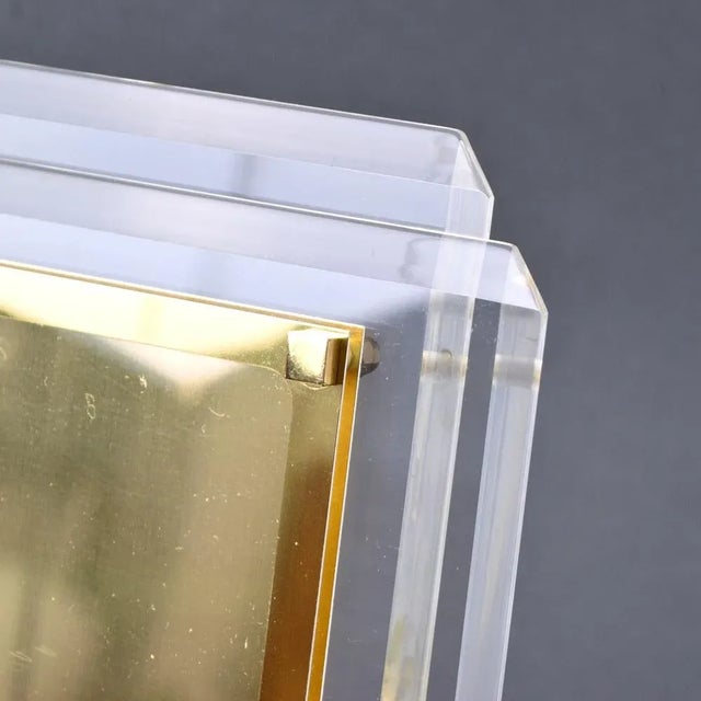 Acrylic and Gilt Metal Picture Frame from Acyde, 1970s For Sale - Image 9 of 13