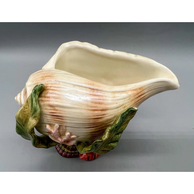 Fitz and Floyd Oceania Creamer & Sugar Bowl – Seashell & Seaweed Ceramic Set of 2 For Sale - Image 10 of 13
